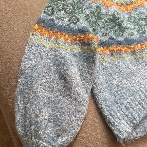 Free People Blue and Green Knit Sweater - Picture 4 of 13